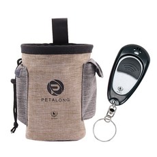 DING DONG PET 犬用基本款收納袋+訓練器組, 米色（零食袋），黑色（Clicker）, 1套