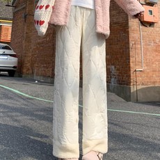Banyastory 女款絎縫防寒寬版鋪棉長褲 PP88
