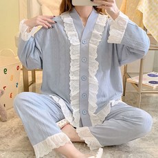 孕婦蕾絲睡衣上下套裝