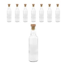 透明圓形軟木塞油瓶, 8個, 180ml