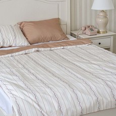 러움 슬립모먼트 로즈베일리 알러지케어 고밀도 사계절 이불커버, Q/K 이불커버 단품, 베개커버 구매안함, 카라멜 베이지