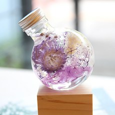 THE VOM 浮游花永生花氣氛燈, 紫色雛菊 薰衣草繡球花