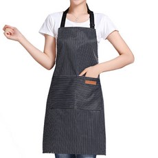棉質條紋口袋圍裙 CJ-DF77, 單一顏色, 1個