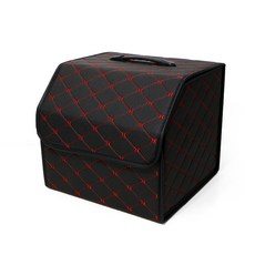 벤오토 깔끔이 트렁크 정리함, 블랙 + 레드스티치