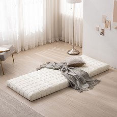 SAMICK FURNITURE Doze 純棉床墊上層 防水內罩 收納帶, 象牙白