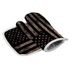 單手隔熱手套和鍋墊組 H_RD_91, 棕色, 1個