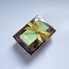 Tina Picnic迷你牛皮紙一次性容器 + 淺綠色貼紙 + 黃色緞帶組合, 20套, 便當盒(20p) + 淺綠色貼紙(20p) + 黃色緞帶(20p)