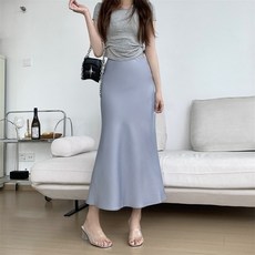 I'M MONG 女款 Miresa 緞面魚尾傘狀鬆緊帶裙