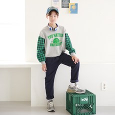 나나주니 남아용 유니 체크 데일리 코디 상하의 세트