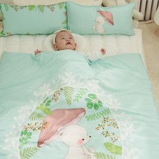 롤베이비 유아용 밤부 알러지케어 차렵이불, 블루밍데이