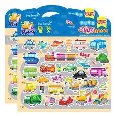 Petit 教育用交通工具裝飾貼紙 DA6010, 混合顏色, 2個