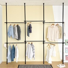 韓國製造 Virtue Nine Light 25mm 安裝型 6層掛衣架, 黑色