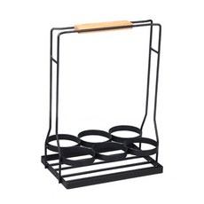 제이나리 이동식 철재 와인 홀더 선반 수납 거치대 와인랙, 블랙, 1개