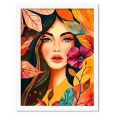 Bizforyou 北歐 Floral Portrait 鋁製壓克力畫框 P2, 白色