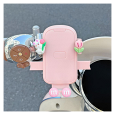 KODACHIEF 專業自行車手機支架 鬱金香兔子 m 11.5 x 10.5 cm, 粉紅色, 1個