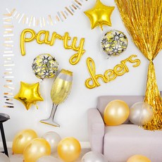 居家派對裝飾香檳派對乾杯套組, 金色, 1套