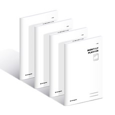monogram stationery 1年月份計畫本 MG-0042 純白色 4入組, 4入, 純白