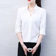 티지컴퍼니 슬림핏 무지 블라우스 셔츠