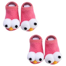 Mom's care 立體大眼睛造型襪 2雙