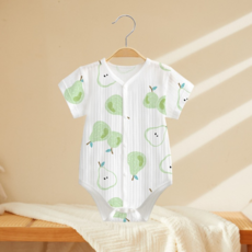 Bebeniz 嬰幼兒透氣水果圖案全開扣短袖連身衣