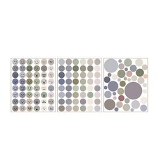 포원밀리언 이모티콘 종이 다용도 원형스티커, 블루카키, 2개