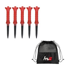 NAYA STYLE Golf Tee 5p + 專屬小袋套組 GFYP-164-1PU, 紅色（高爾夫球座）、混色（袋裝）