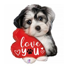 Grabo 鋁箔氣球 Love You Puppy, 混合色, 1個
