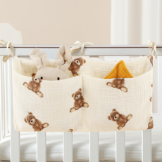 쿠말 침대 옆 순면 사이드 수납 멀티 더블 포켓, 곰