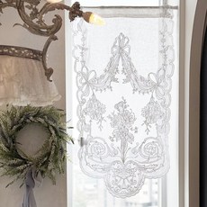 MaMaison Marmont 棉質刺繡窗戶紗簾 遮光窗簾 CBMV20, 白色