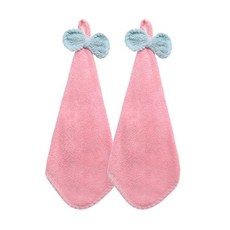 可愛蝴蝶結撞色多功能擦手巾, 粉紅色, 2個