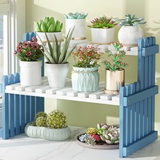 Enasu With 室內陽台花盆架 多肉植物層架 TC017, 藍色
