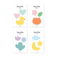 Monolike 剪影造型便利貼 4款, 混色, 1套