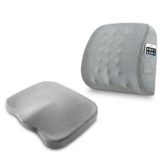 質感靠墊+記憶海綿坐墊組 YT_RA1631, 灰色