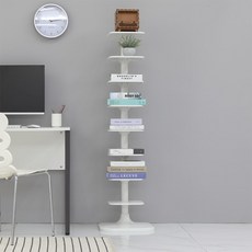 wizhome 可調整角度 Jake 站立式書架, 白色, 8層
