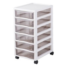 哩哩摳摳 LILIKOKO 辦公文件收納櫃 Set 6層 萬向輪 加厚PP材質 A4紙適用, 白色