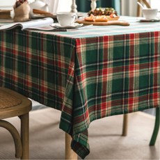 JSS MOM聖誕桌巾, 格紋綠色, 6 人 (140 x 200 cm)