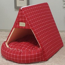 3角造型格紋寵物屋, 紅色