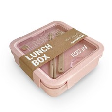 DASODA 環保方形便當盒 1100ml, 粉色的, 1個