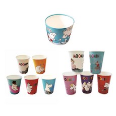 姆明彩色紙杯390ml 50p+270ml 50p+空氣杯架 藍色20p套組, 1組