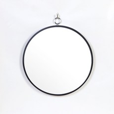 Wood Ringo 圓壁鏡大號, 黑色的