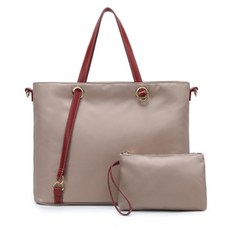 JH Company 素色2WAY單肩包, 奶茶色