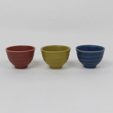 Dalsogum 陶瓷海螺酒杯3件組, 三色, 1套