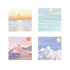 Wanise油菜花插圖便條紙 4種組, 1套, C 360