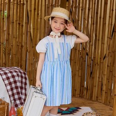 LILIPURRI 女童透氣夏季條紋連身裙