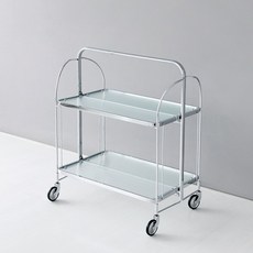 마켓비 심플리 투명 접이식 트롤리, 웨이브, 2단