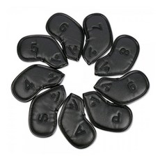 NEWZZLE 雙面磁吸式高爾夫球桿套組 DBNIRSM0003, 黑色 黑色刺繡