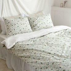 CASA VERDE 枝葉生活質感被套, 白色的