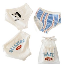 男童小狗圖案三角內褲3件組 + 收納袋套組