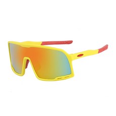 NAYASTYLE 防風運動自行車護目鏡, 黃色鏡框 + 紅色鏡片(9321-29-4)