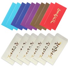 2Youngdesign 金色書法橫式錢袋10入 + 韓紙書法錢袋6入, 健康, 1套